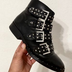 Black Studded Ankle Boots Booties